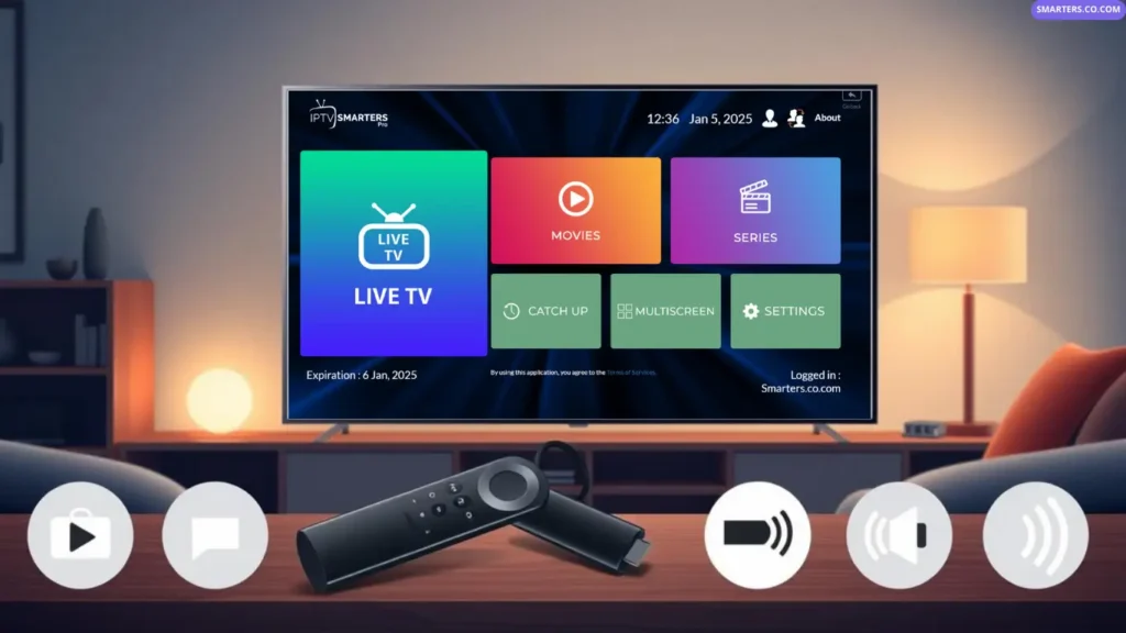 Smarters interface on Firestick